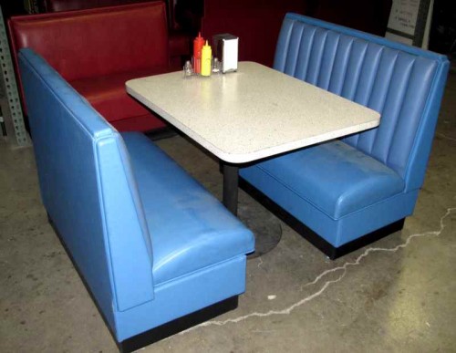 blue restaurant booths